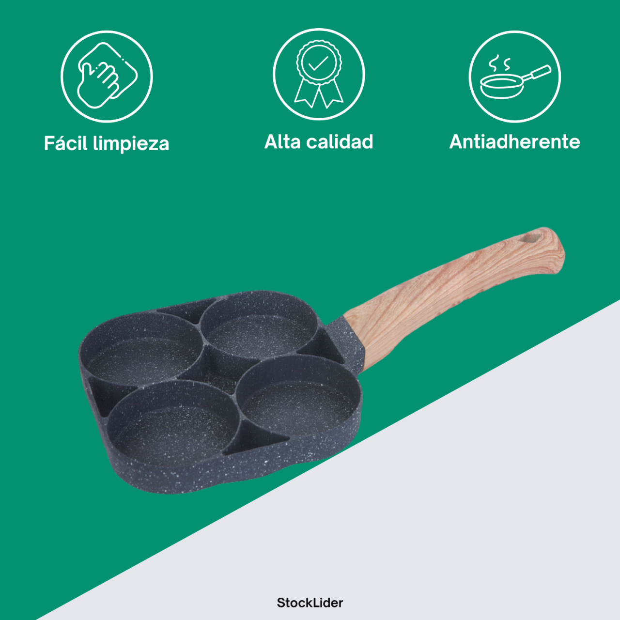 Sartén Antiadherente de 4 Compartimentos