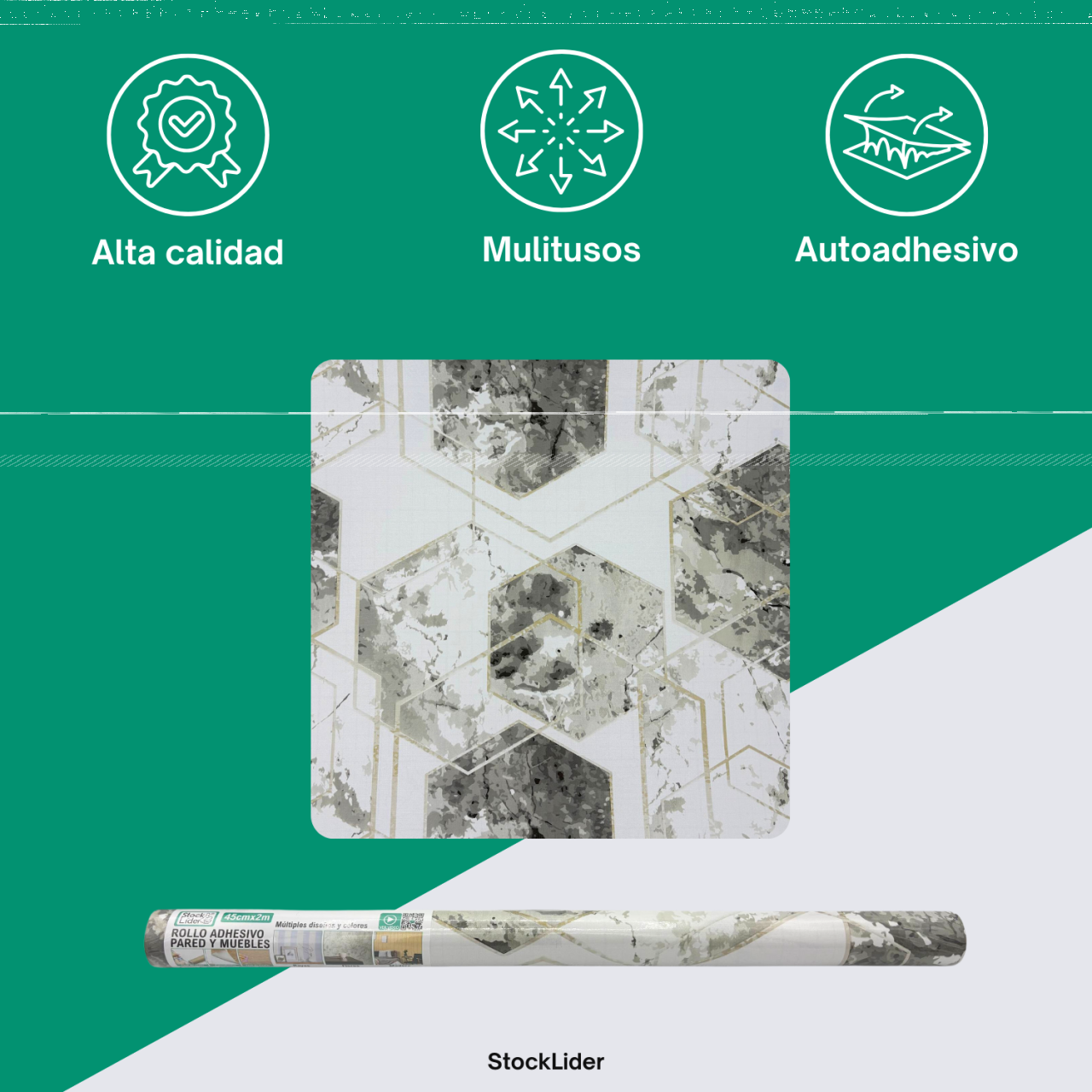 Rollo adhesivo pared y muebles 45cm x 2m