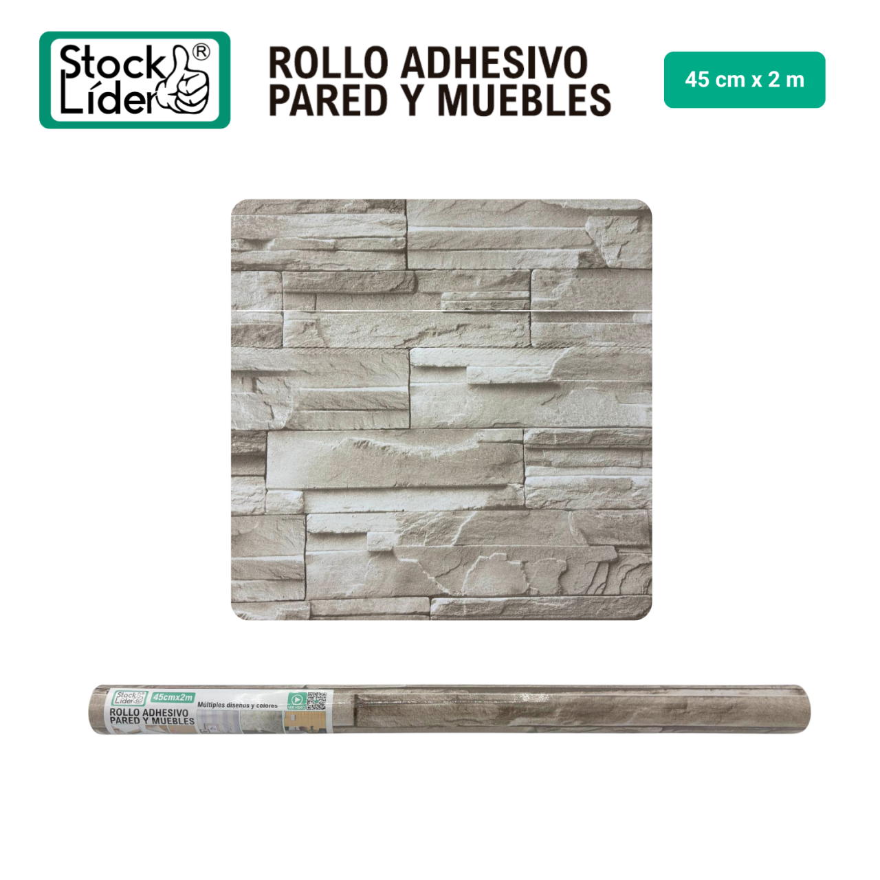 Rollo adhesivo pared y muebles 45cm x 2m