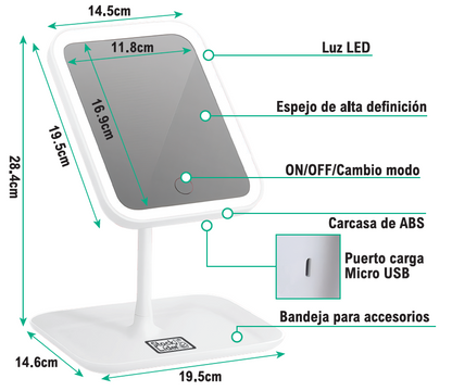 Espejo con Luz LED