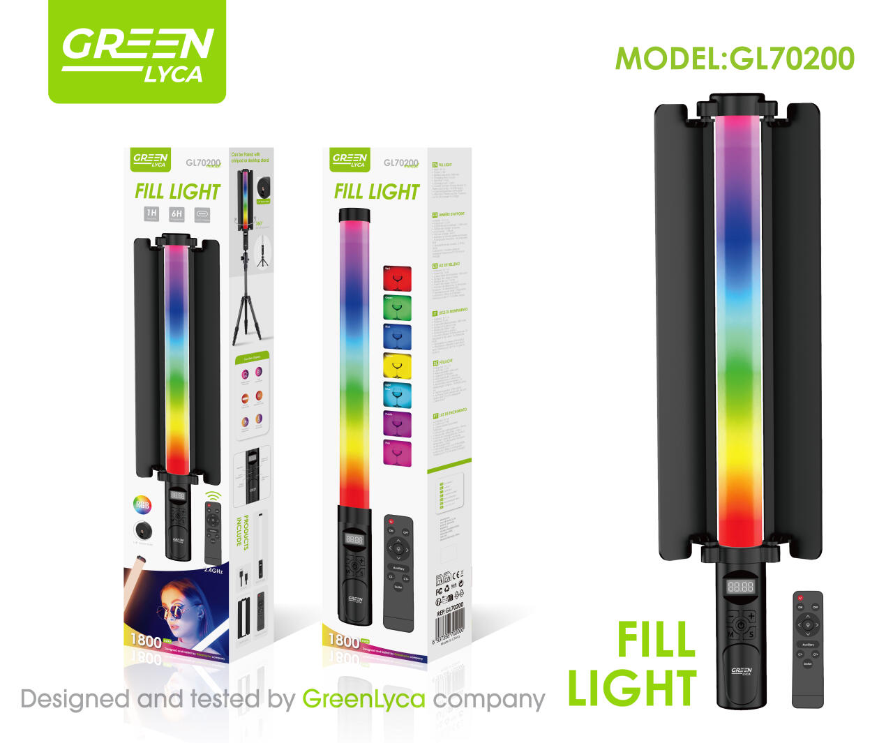 Luz De Relleno RGB Portátil 1800mAh