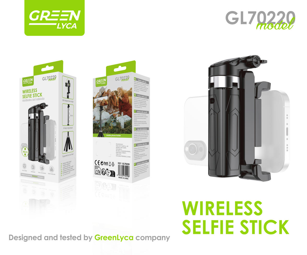 Soporte de Teléfono con Trípode Palo Selfie