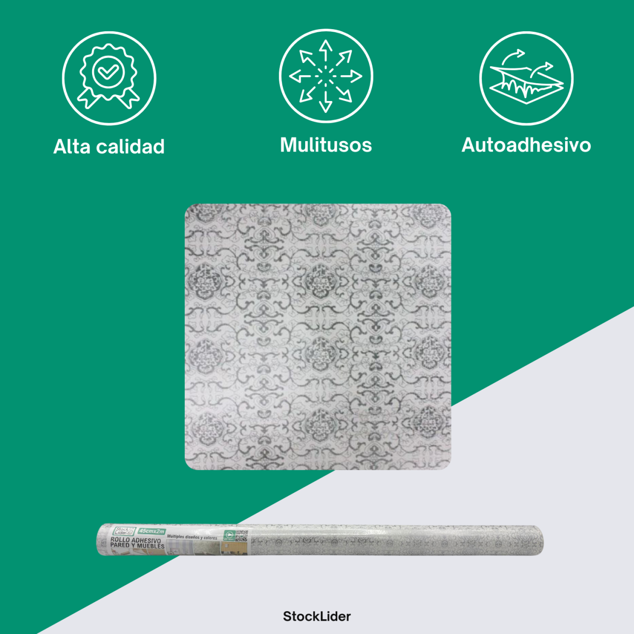 Rollo adhesivo pared y muebles 45cm x 2m