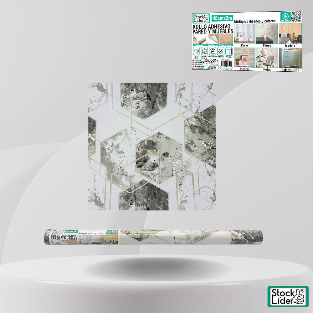 Rollo adhesivo pared y muebles 45cm x 2m