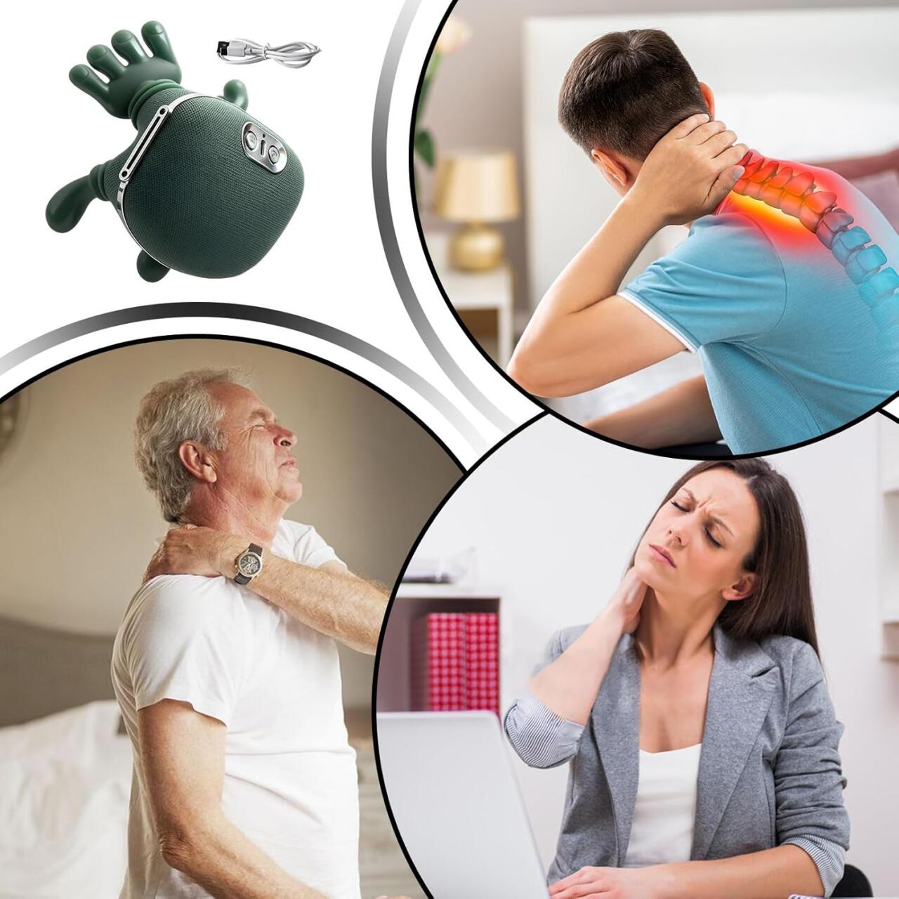 Masajeador de Cuello y Espalda con Manos Térmico